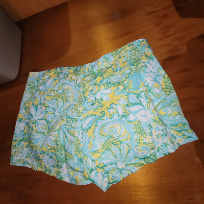 Lilly Pulitzer Callahan Shorts Size 16 Dandelion Yellow Beach Gypsies Print
