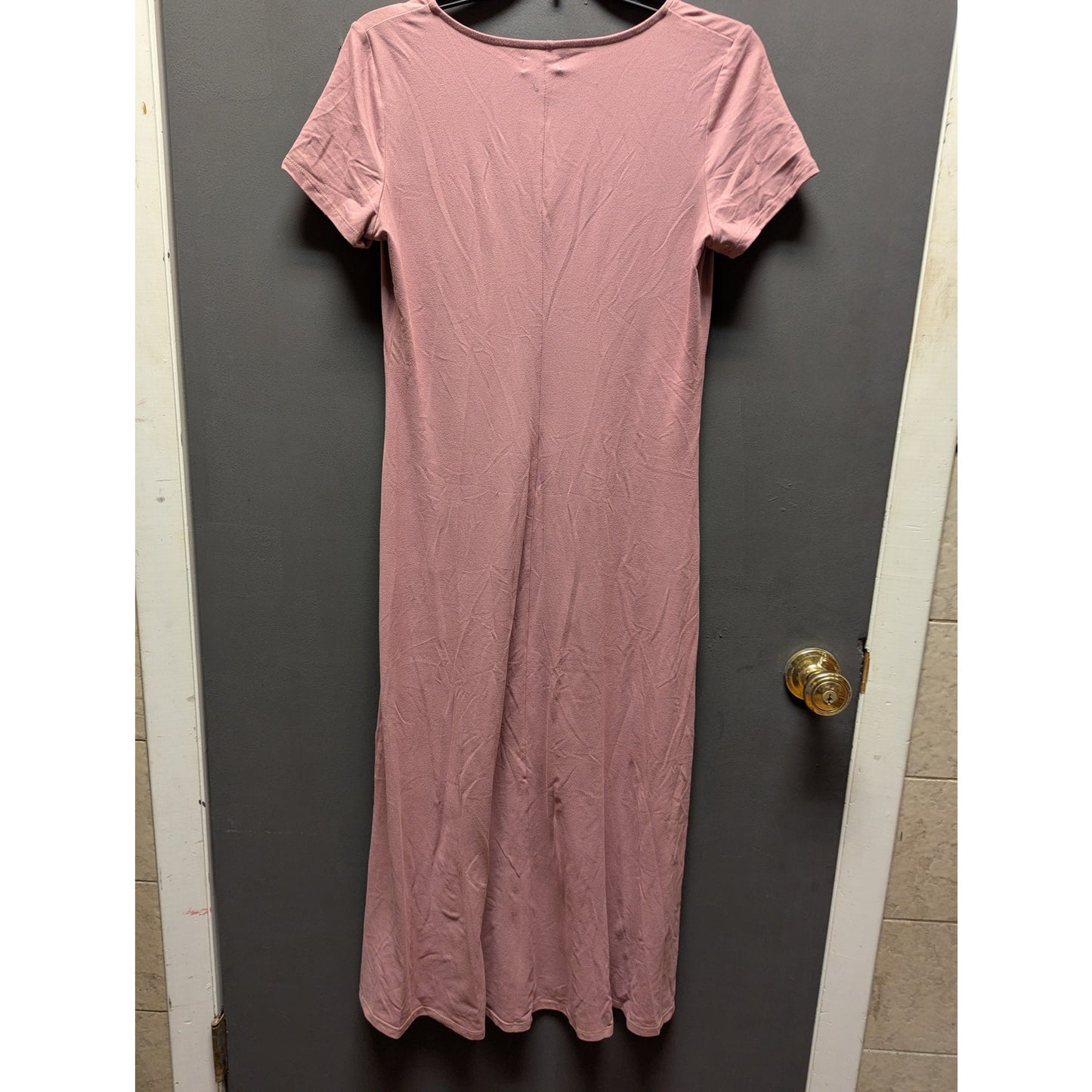 Love Fire Mauve Ribbed Button-Down Midi Dress Casual Airy Travel Summer