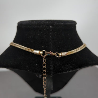 Vintage Fashion Necklace bold red statement box chain large pendant