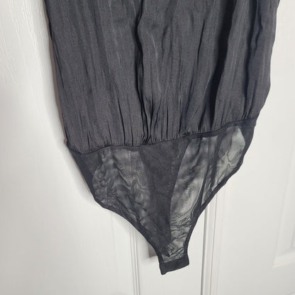 Socialite Bodysuit Black Size Small NEW thong lace trim intimates