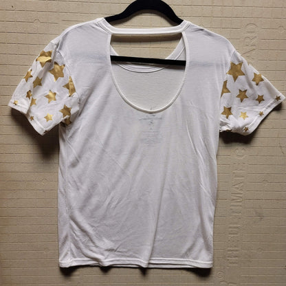 Universal Studios Size Small White Gold Stars Short Sleeve