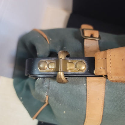 Vintage Angus Teal Green Canvas Leather Doctor Bag Tool CarryAll Travel Satchel
