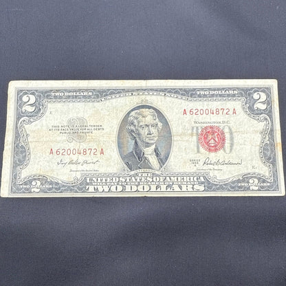 Paper Currency Bank Note USA Paper Money $2 Series 1953 A red seal priest
