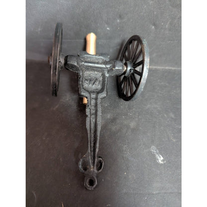 Vintage Cast Iron Brass MFCO Cannon Wheels Battlefield Pull behind Miniature 1/3