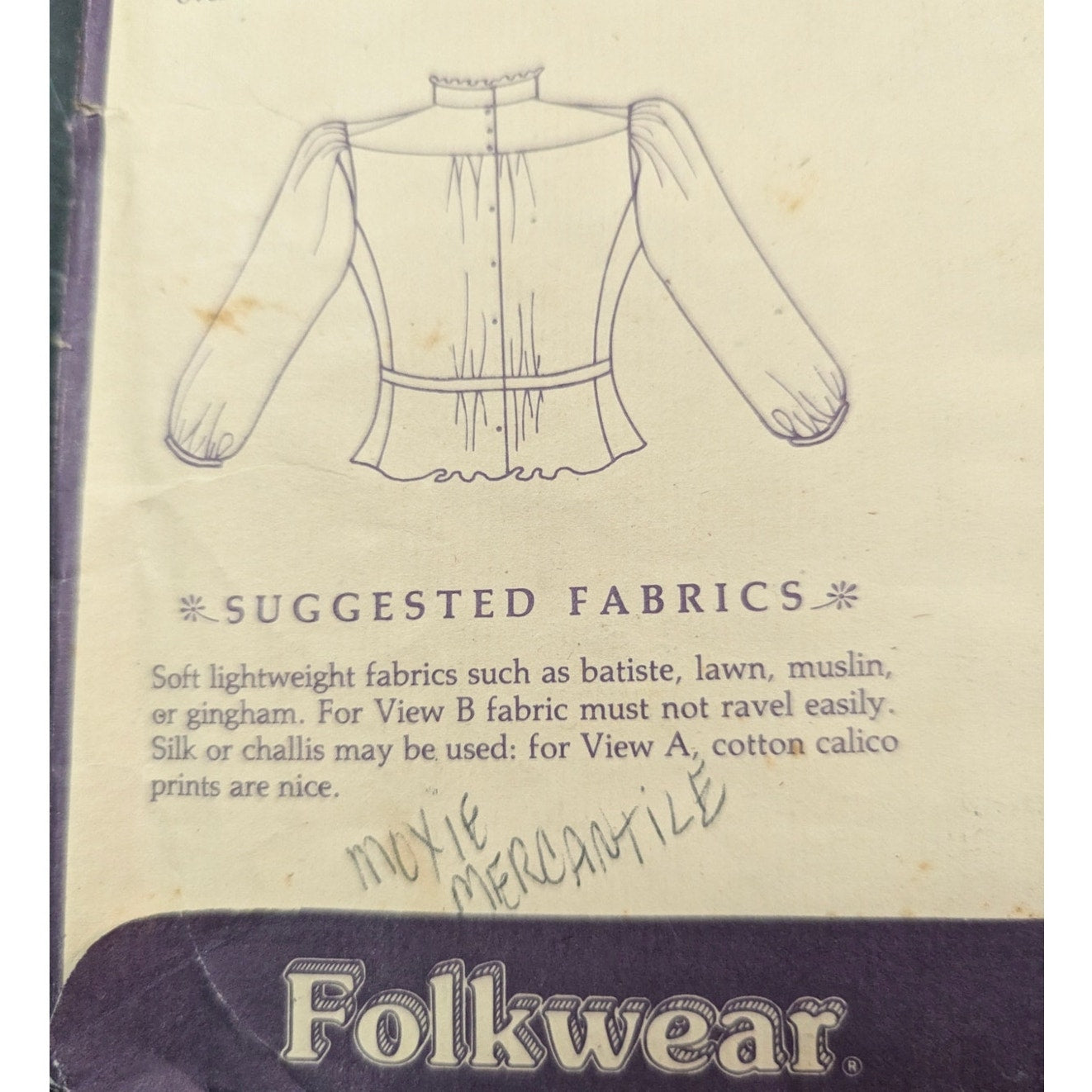 Vintage Folkwear 205 Gibson Girl Blouse Sewing Pattern 1900s Edwardian Style