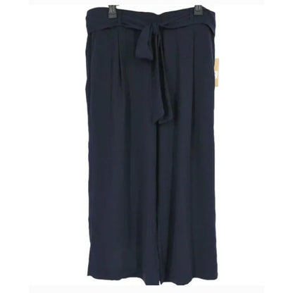 Halogen Tie Waist Twill cropped Length Dress Pants Small Navy Peacoat NWT