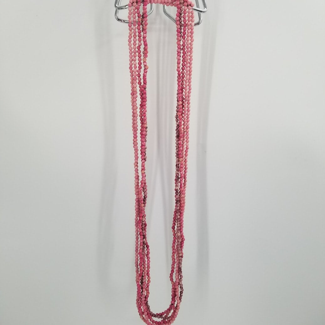 5 strands of round beads pink stones craft jewelry Making necklaces