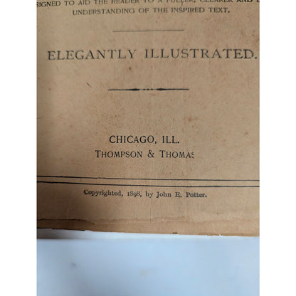 Antique 1898 Holy Bible Illustrated New Oxford Quarto Edition John E Potter