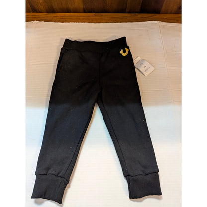 True Religion Baby Boys Black Horseshoe Logo Jogger Pants NWT 24 Months
