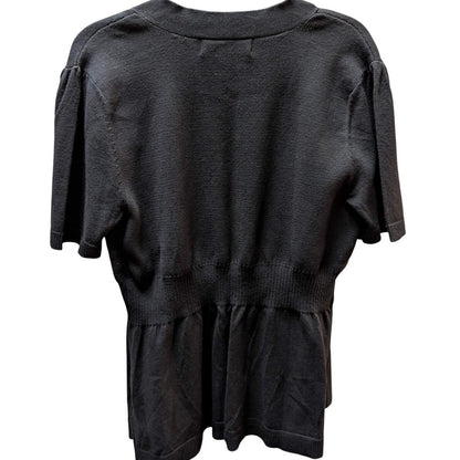 MICHAEL Michael Kors Black Short Sleeve Ribbed Empire Waist Cardigan Size Medium