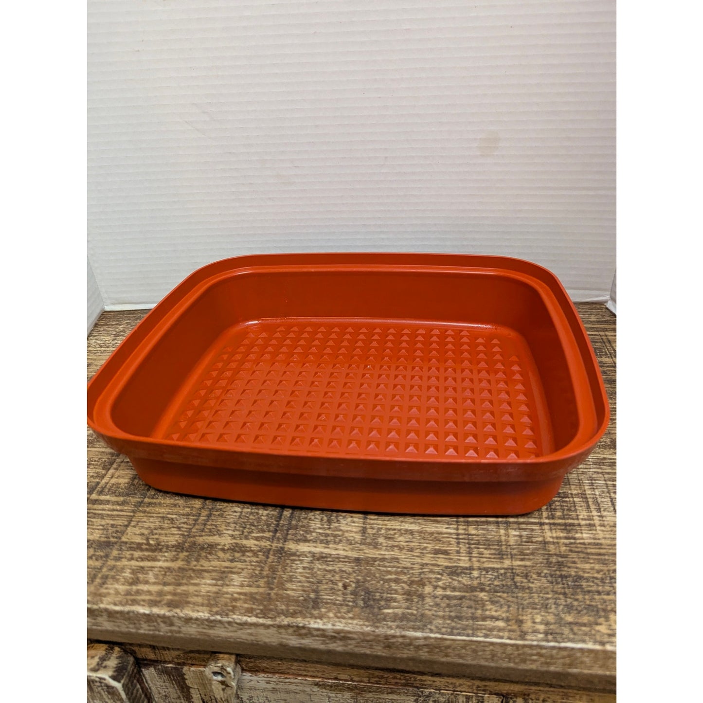 Set of 2 Matching Vintage Tupperware Square Keepers Harvest Orange Paprika