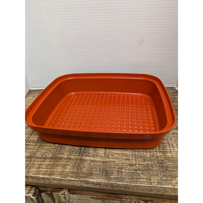 Set of 2 Matching Vintage Tupperware Square Keepers Harvest Orange Paprika