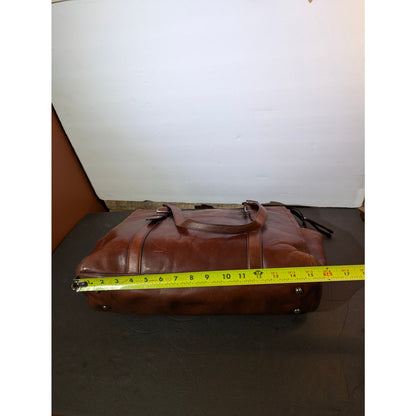Vintage Fossil Estate Leather Duffle Satchel 75082 Brown Heritage Boho well worn