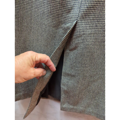 Parisian Signature Houndstooth 100% Wool Pencil Skirt Size 6 vintage Luxury