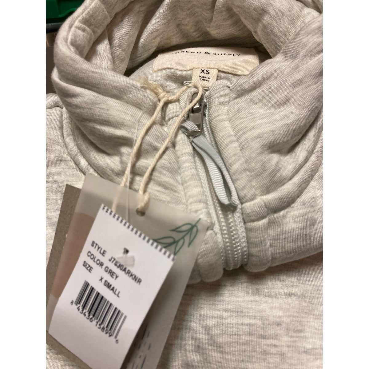 Thread & Supply Womens Echo Vest Extra Small/XS Grey/Gray Heather NEW Full Zip