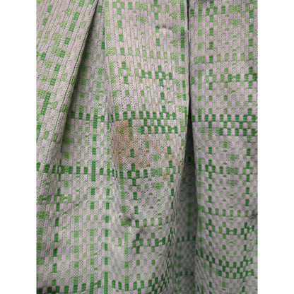 Vintage Polyester Knit 2 pc. pleated skirt blouse Set Green Size Medium