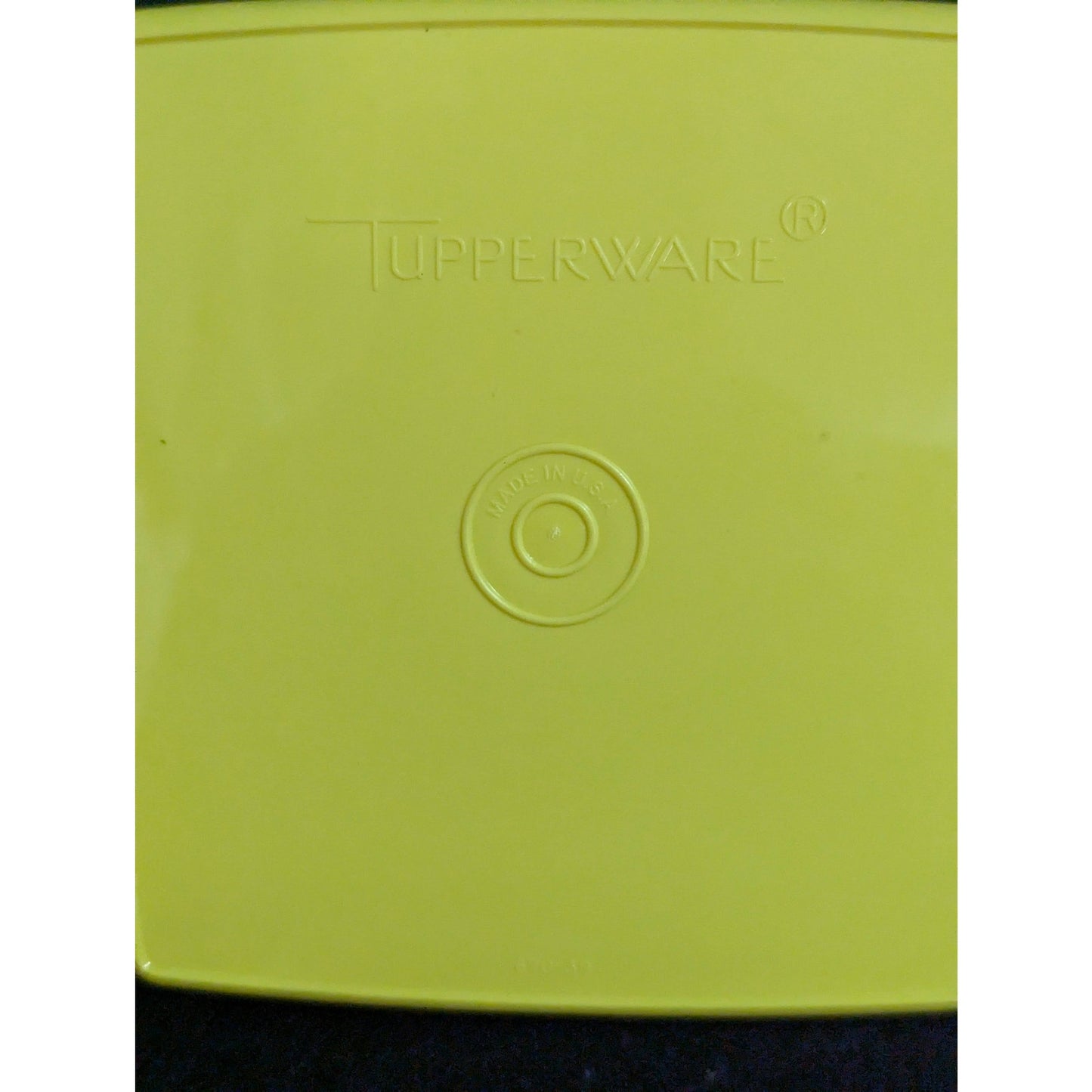 Vintage Tupperware Yellow Square Shallow Food Storage Container Sheer Lid Retro