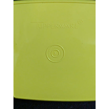 Vintage Tupperware Yellow Square Shallow Food Storage Container Sheer Lid Retro