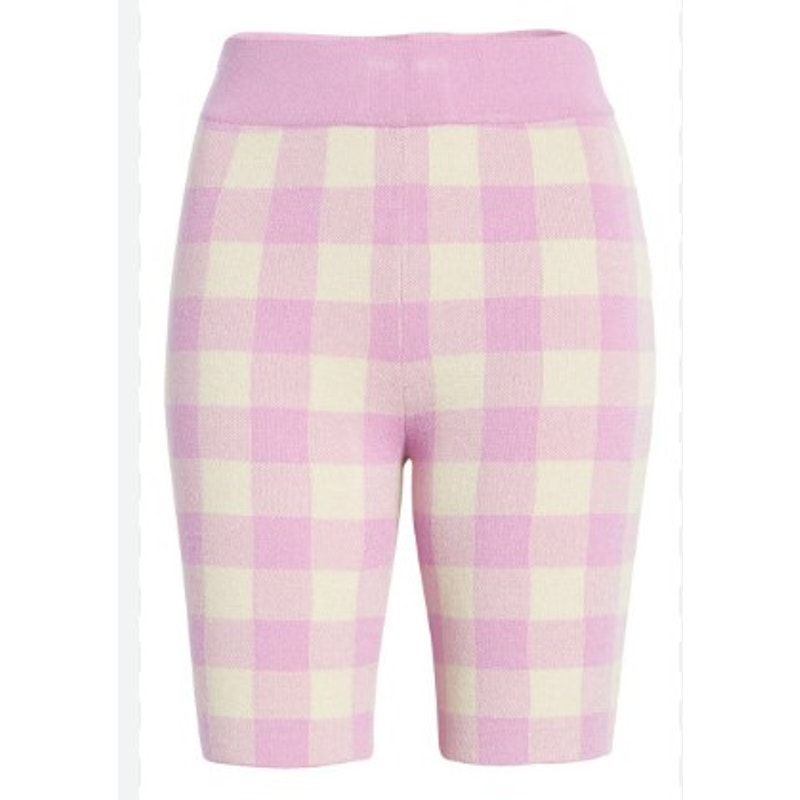 NWT BP. Pull On Bike Shorts in Purple Tulip Check Size Medium