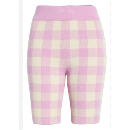 NWT BP. Pull On Bike Shorts in Purple Tulip Check Size Medium