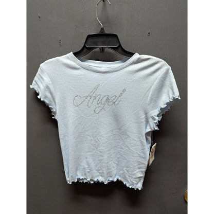 BP. Women's Blue Cashmere Angel Lettuce Edge Crop Top NWT Size Medium