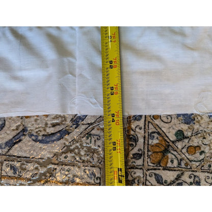 Vintage quilt top Floral 12 Block applique white yellow green blue flower 71x 94