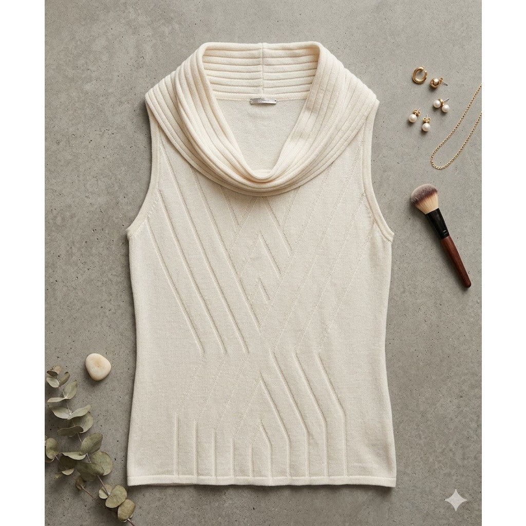 Antonia Melani Size Small Cowl Neck Sleeveless Sweater Top Womens