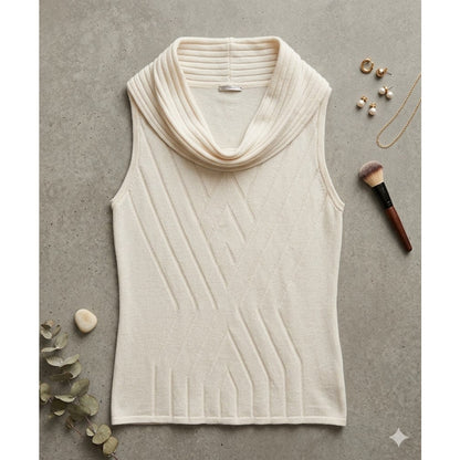Antonia Melani Size Small Cowl Neck Sleeveless Sweater Top Womens