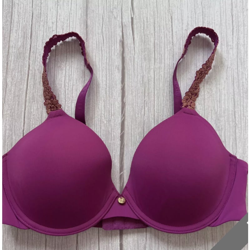 Natori Rose Dream Underwire T-Shirt Bra sIZE 32C in PURPLE/BOUQUET NWT