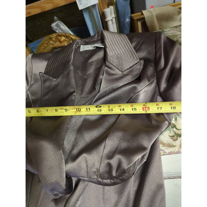 Liz Claiborne Vintage Shimmer Olive Green Jumpsuit Pantsuit Petite 6 Glam 1980s