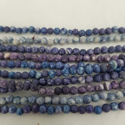 5 strands of round beads blue purple stones craft jewelry Making necklaces