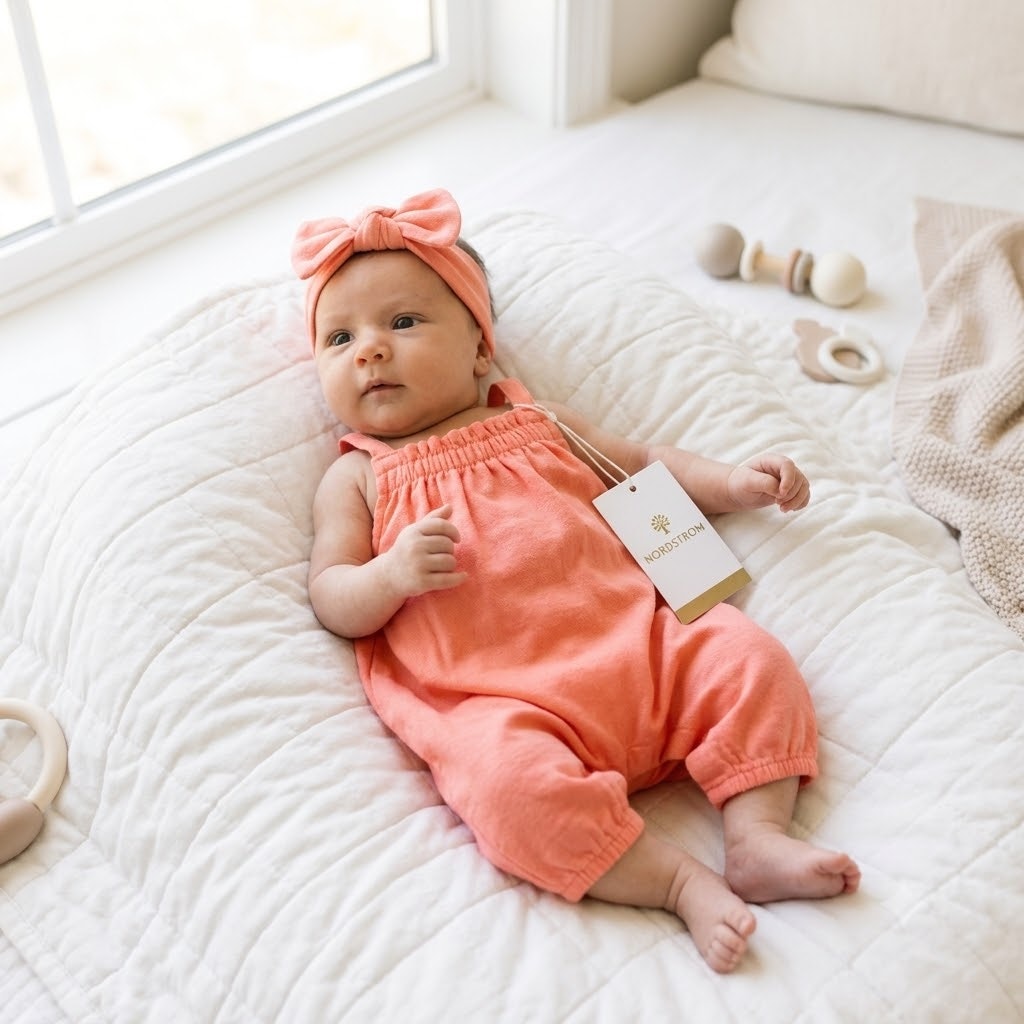 NWT Nordstrom Baby Organic Cotton Sleeveless Romper (Size Newborn)