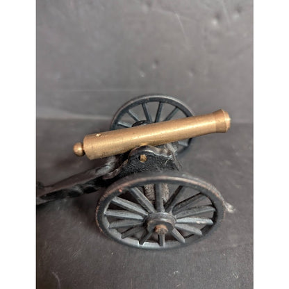Vintage Cast Iron Brass MFCO Cannon Wheels Battlefield Pull behind Miniature 1/3