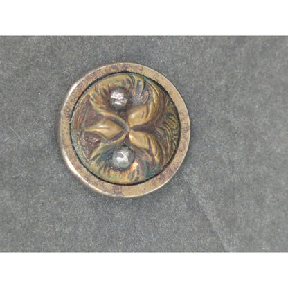 LOT E of 10 Antique Vintage Victorian Brass Mixed Materials Buttons ESTATE FIND