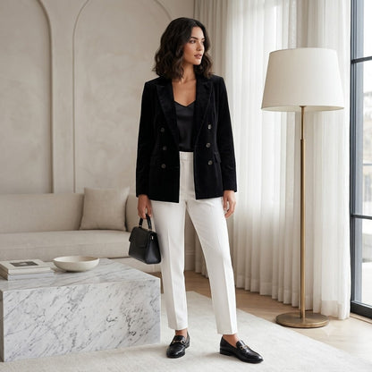 Sofia Jeans Sofia Vergara Black Velvet Double Breasted Blazer Medium Whimsygoth