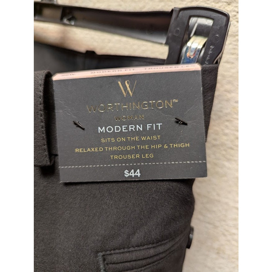 Worthington Women's Modern Fit Relaxed Trouser Leg Black NEW Size 22W Career