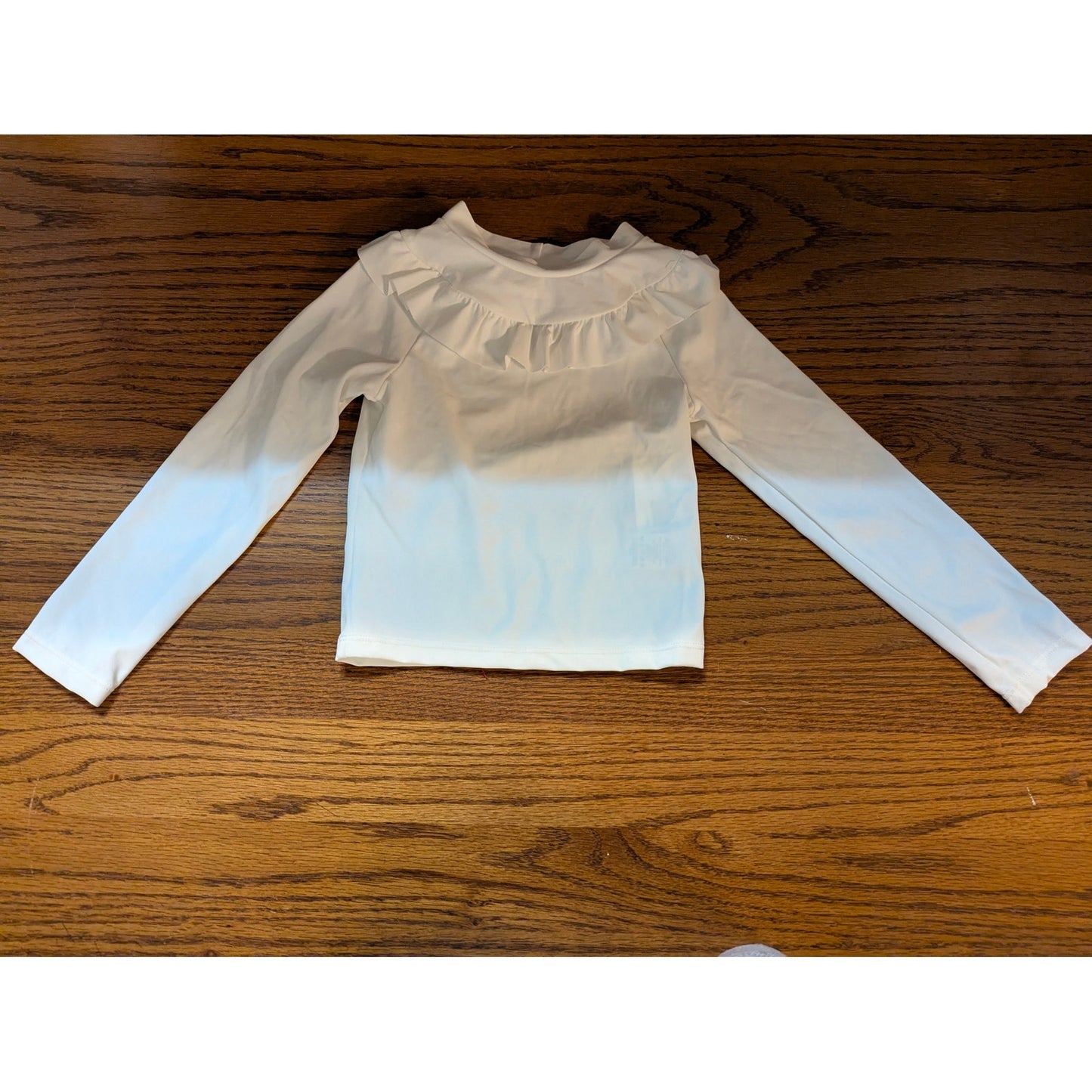 Janie and Jack Girls White Ruffle Collar Long Sleeve Top Size 3