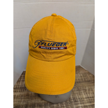 Vintage Mid-Century Pflueger Gold Strapback Baseball Cap Hat Retro Y2K