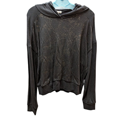 Socialite Women's Black Lightweight Foil Knit Hoodie NWT Size Medium Activewear