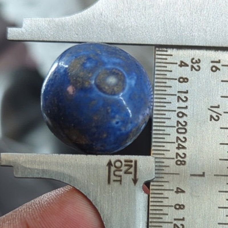 Vintage German  Coblalt blue bennington clay marble 7/8" Toy Gem #GBd