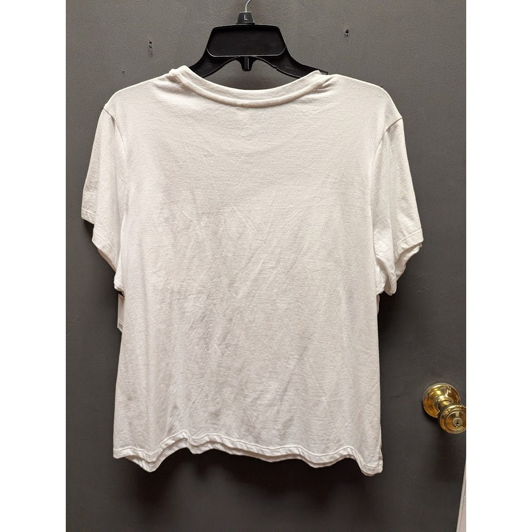 BP. size 1X white simple short sleeve Tee T-shirt Cotton Pocket front