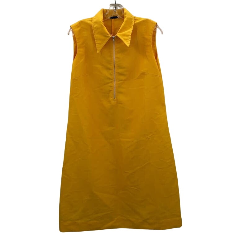 Vintage yellow dress sleeveless Bright Medium / Large ship & shore textured