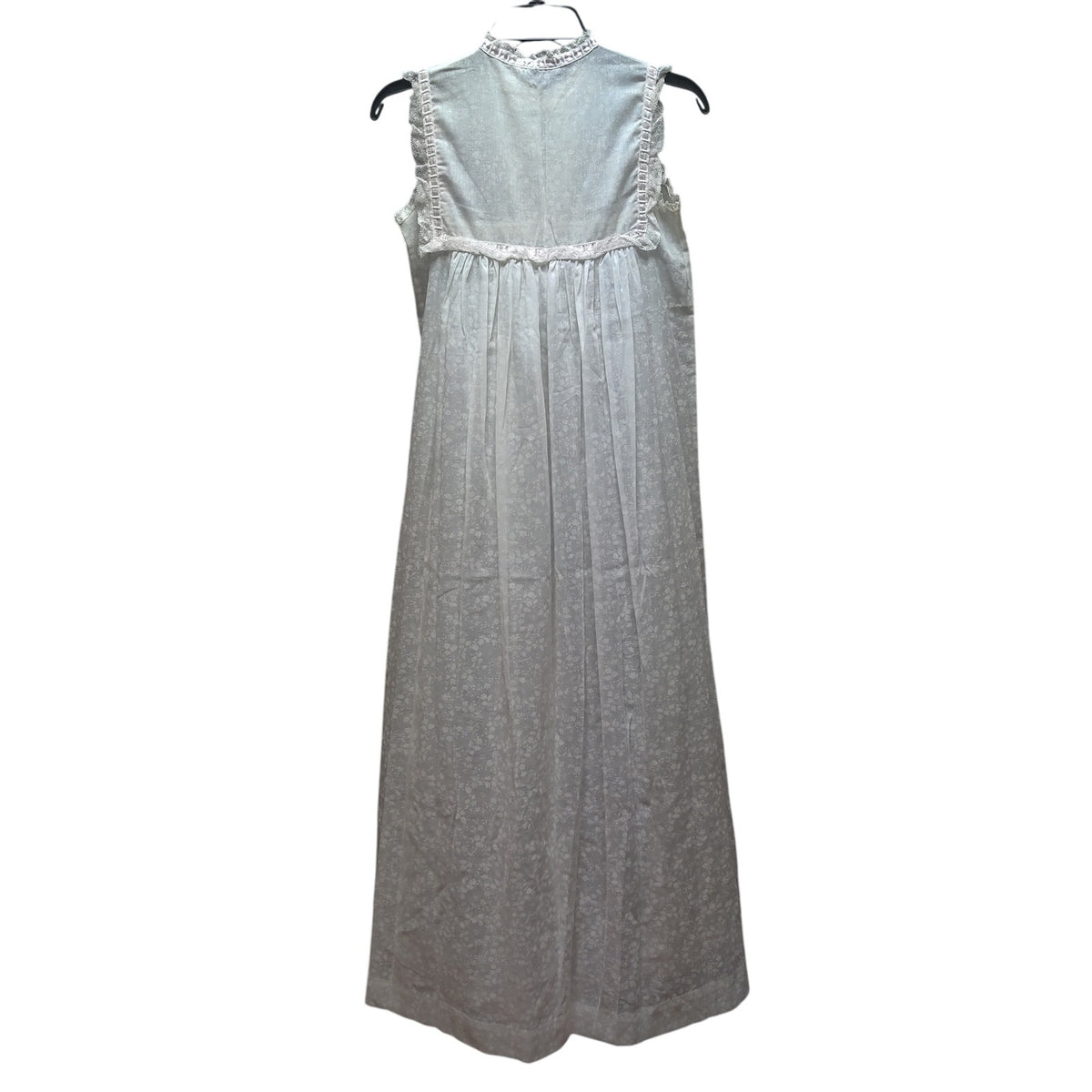 Vintage Christian Dior Blue Cotton Blend Eyelet Nightgown Small Luxury Boudoir