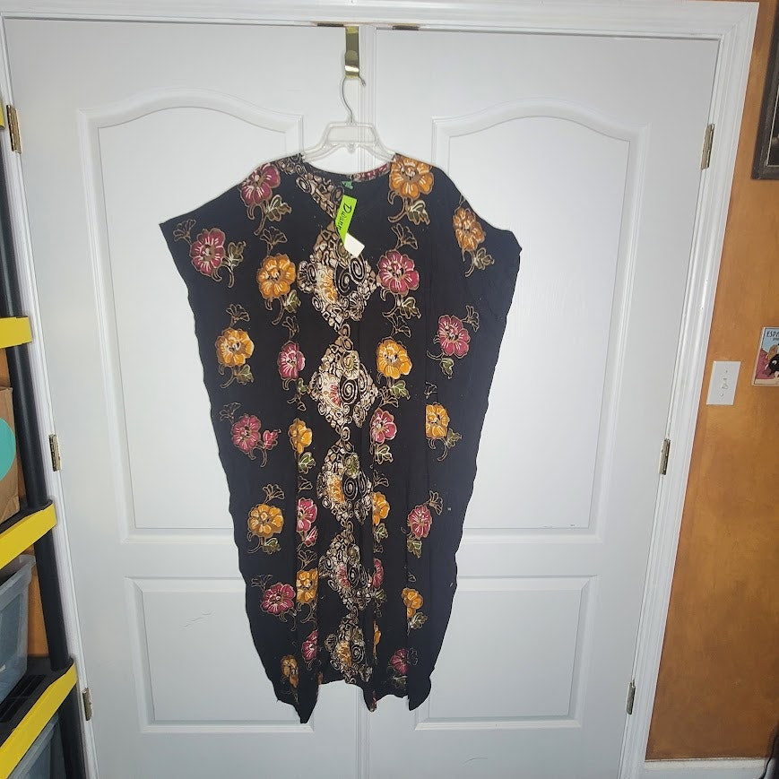 Womens House Dress ONE SIZE fits most Kaftan Beach CoverUp Cotton Colorful NEW