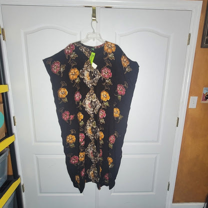 Womens House Dress ONE SIZE fits most Kaftan Beach CoverUp Cotton Colorful NEW