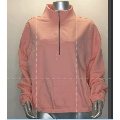 Plus Women's Bp. Quarter Zip Fleece Pullover, Size 3X - Pink Pudding long sleeve