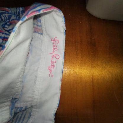 Lilly Pulitzer Callahan Shorts Size 16 Red Right Return Sailboat Print