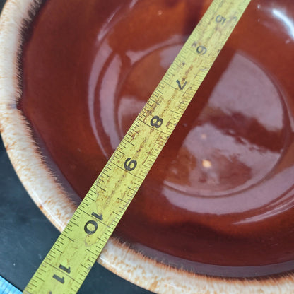 Hull Pottery Co. Ovenproof USA Vintage Dripware bowl brown 10.5" pottery