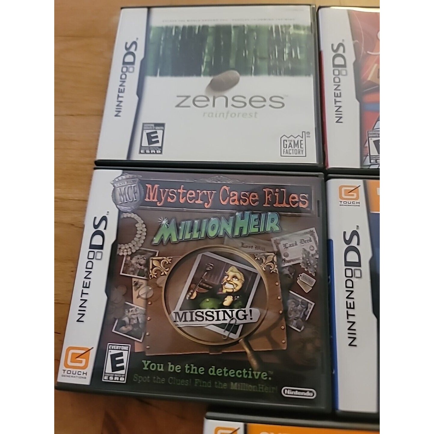 3ds Game Lot ZENSES, SCRABBLE, BRAIN AGE 2, CROSSWORDS, MYSTERY CASE MILLIONHEIR