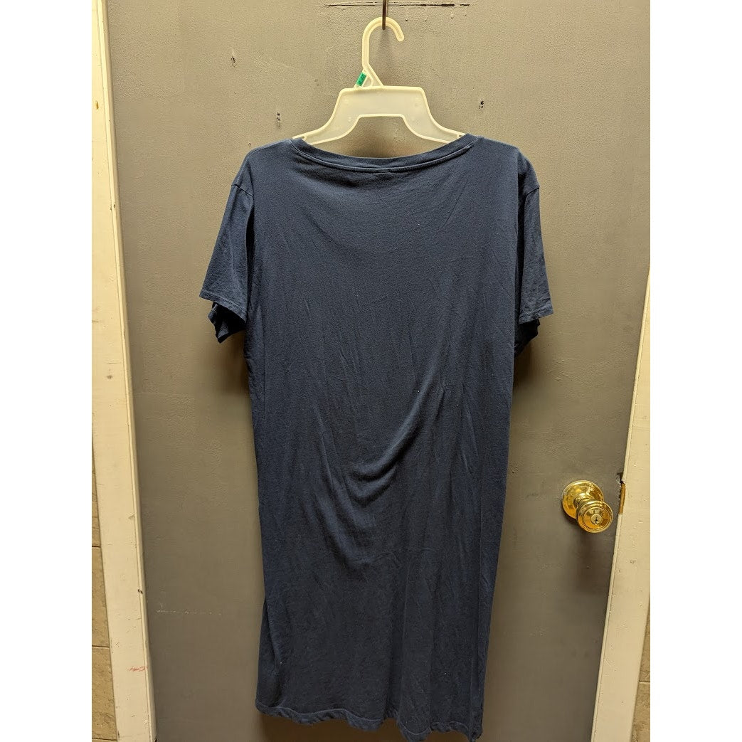 Alternative Size Large short sleeve Blue Cotton Long Tunic T-shirt NEW